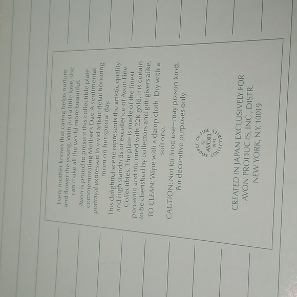 Vintage 1991 Avon Mother's Day Plate in Original Box - Picture 5 of 5